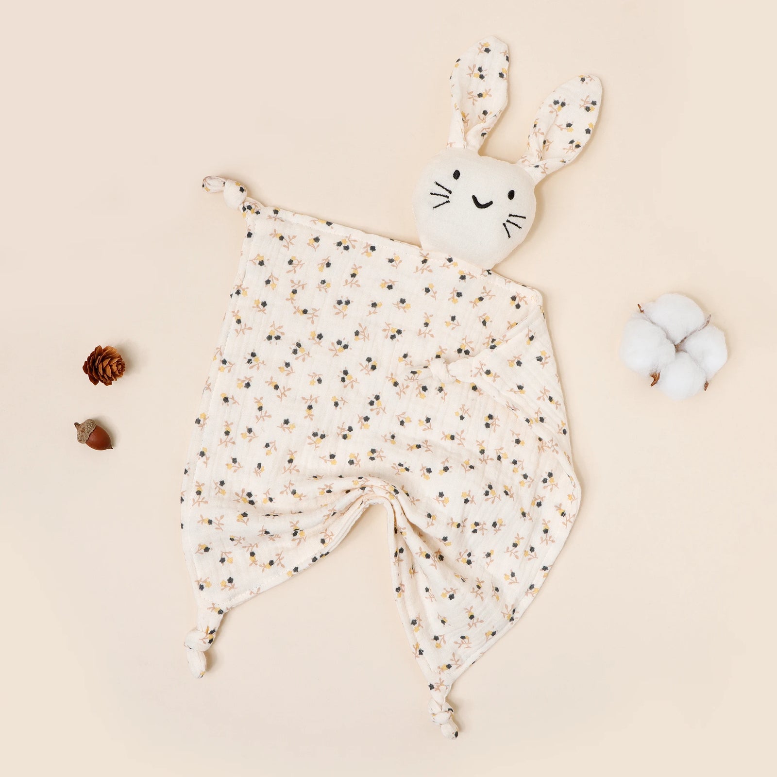 Pure Cotton Printed Cat Face Embroidery Rabbit Comfortable Blanket For Newborn Kids Stuffed Plush Toy Baby Saliva Towel Cat Doll