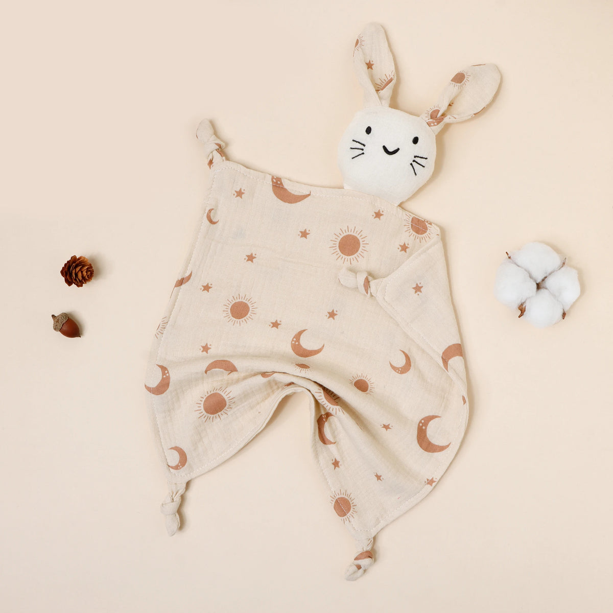 Pure Cotton Printed Cat Face Embroidery Rabbit Comfortable Blanket For Newborn Kids Stuffed Plush Toy Baby Saliva Towel Cat Doll