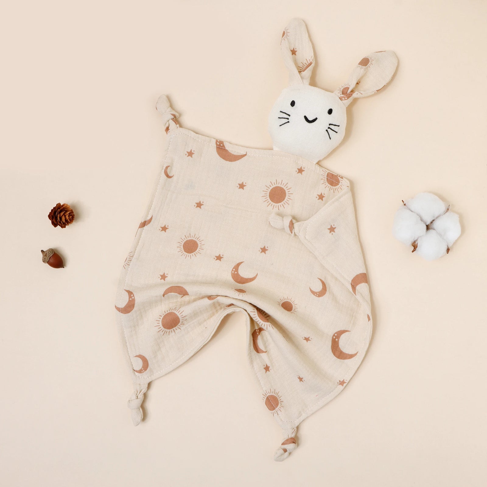 Pure Cotton Printed Cat Face Embroidery Rabbit Comfortable Blanket For Newborn Kids Stuffed Plush Toy Baby Saliva Towel Cat Doll