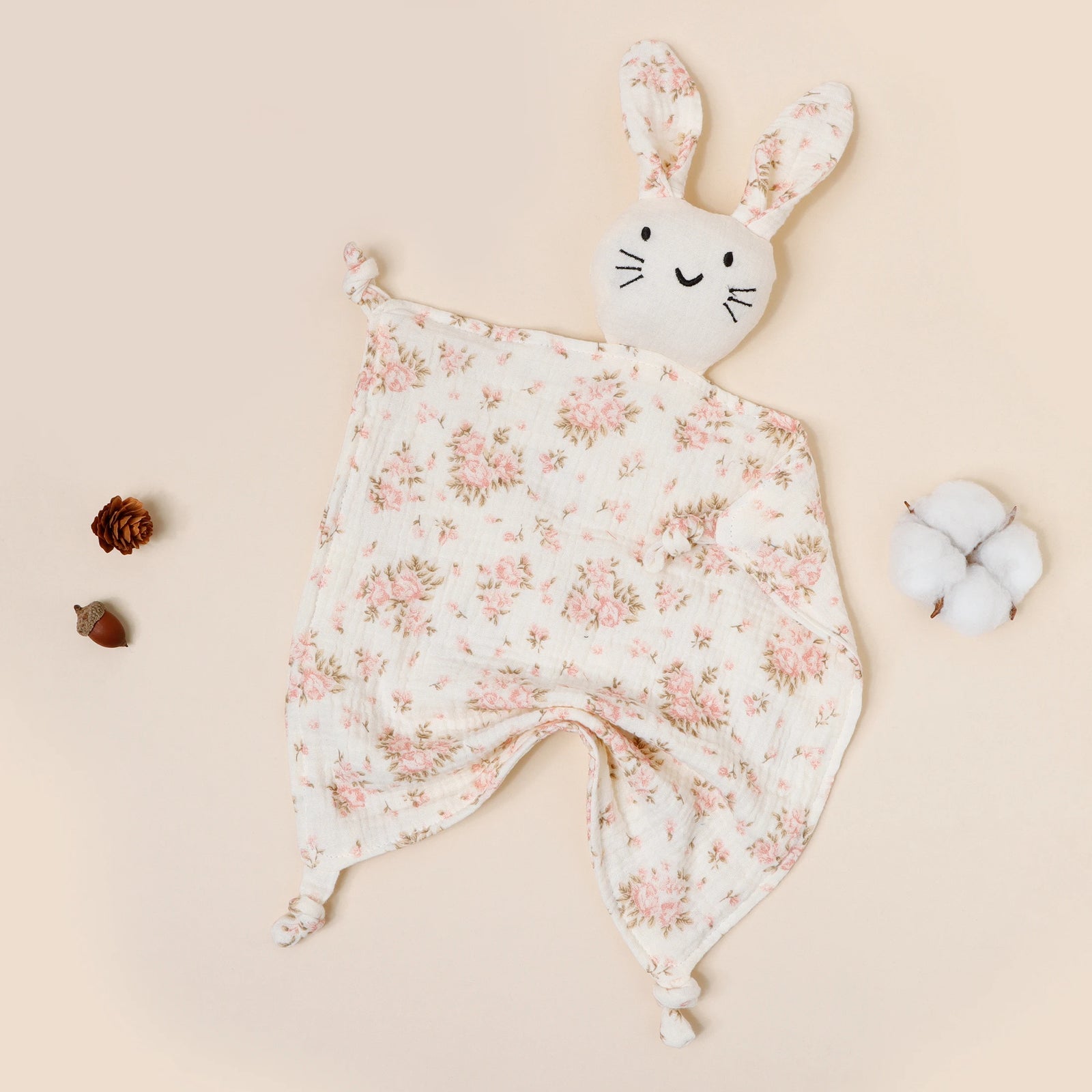 Pure Cotton Printed Cat Face Embroidery Rabbit Comfortable Blanket For Newborn Kids Stuffed Plush Toy Baby Saliva Towel Cat Doll