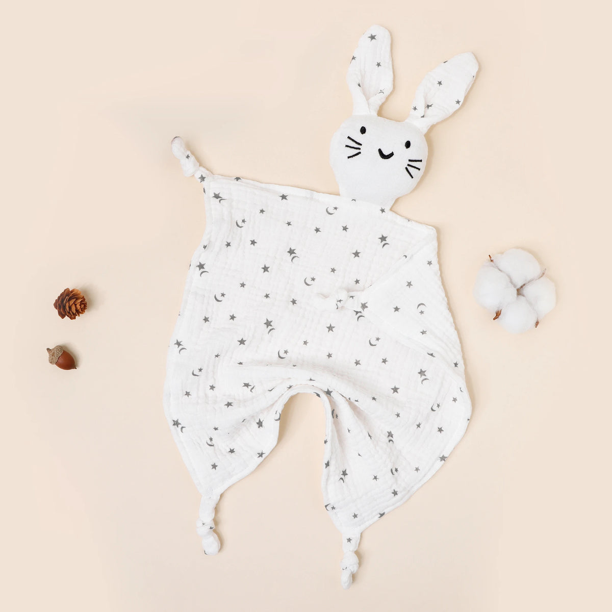 Pure Cotton Printed Cat Face Embroidery Rabbit Comfortable Blanket For Newborn Kids Stuffed Plush Toy Baby Saliva Towel Cat Doll