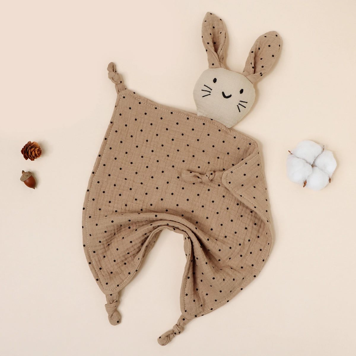 Pure Cotton Printed Cat Face Embroidery Rabbit Comfortable Blanket For Newborn Kids Stuffed Plush Toy Baby Saliva Towel Cat Doll