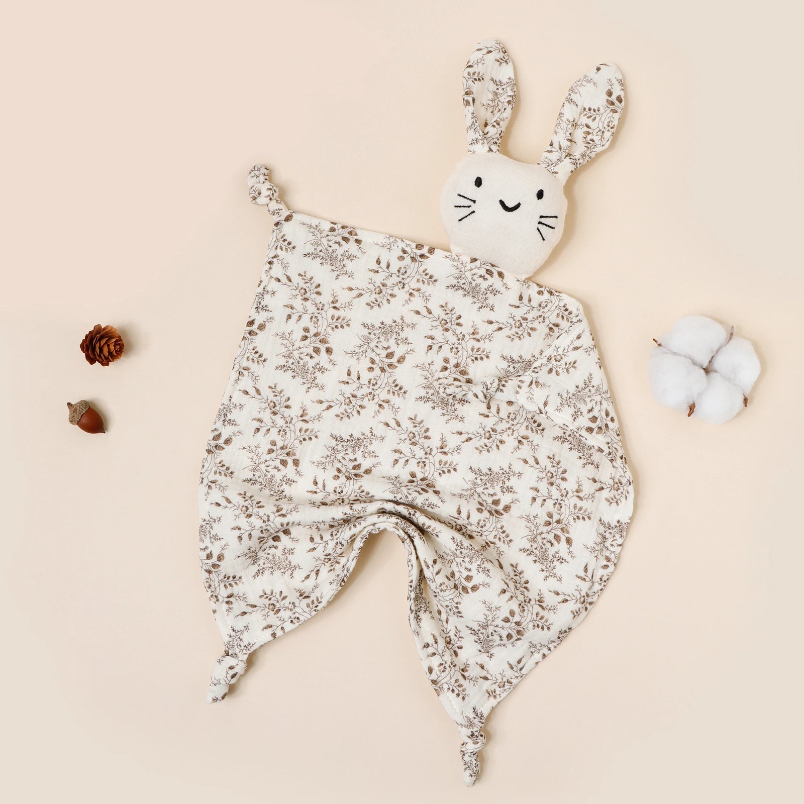 Pure Cotton Printed Cat Face Embroidery Rabbit Comfortable Blanket For Newborn Kids Stuffed Plush Toy Baby Saliva Towel Cat Doll