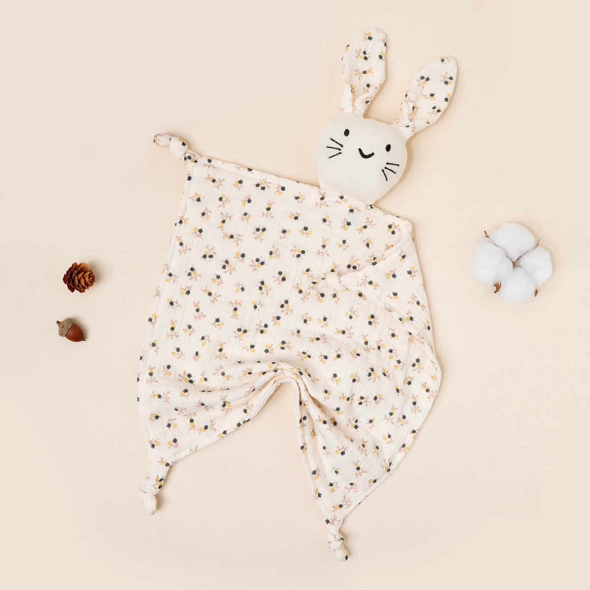 Pure Cotton Printed Cat Face Embroidery Rabbit Comfortable Blanket For Newborn Kids Stuffed Plush Toy Baby Saliva Towel Cat Doll