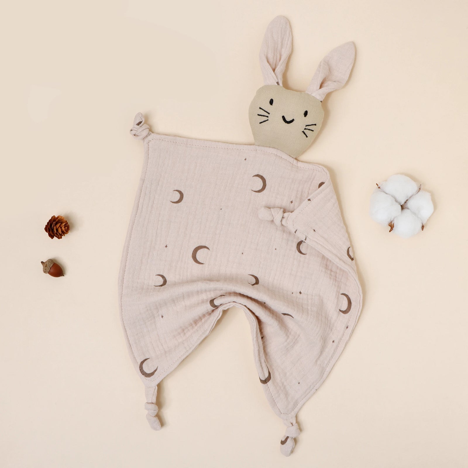 Pure Cotton Printed Cat Face Embroidery Rabbit Comfortable Blanket For Newborn Kids Stuffed Plush Toy Baby Saliva Towel Cat Doll