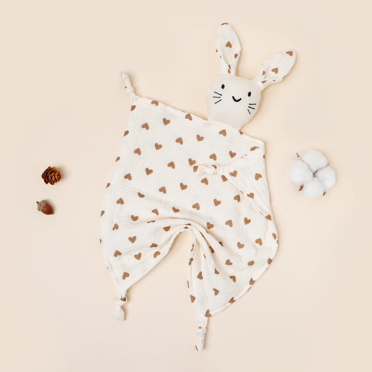 Pure Cotton Printed Cat Face Embroidery Rabbit Comfortable Blanket For Newborn Kids Stuffed Plush Toy Baby Saliva Towel Cat Doll